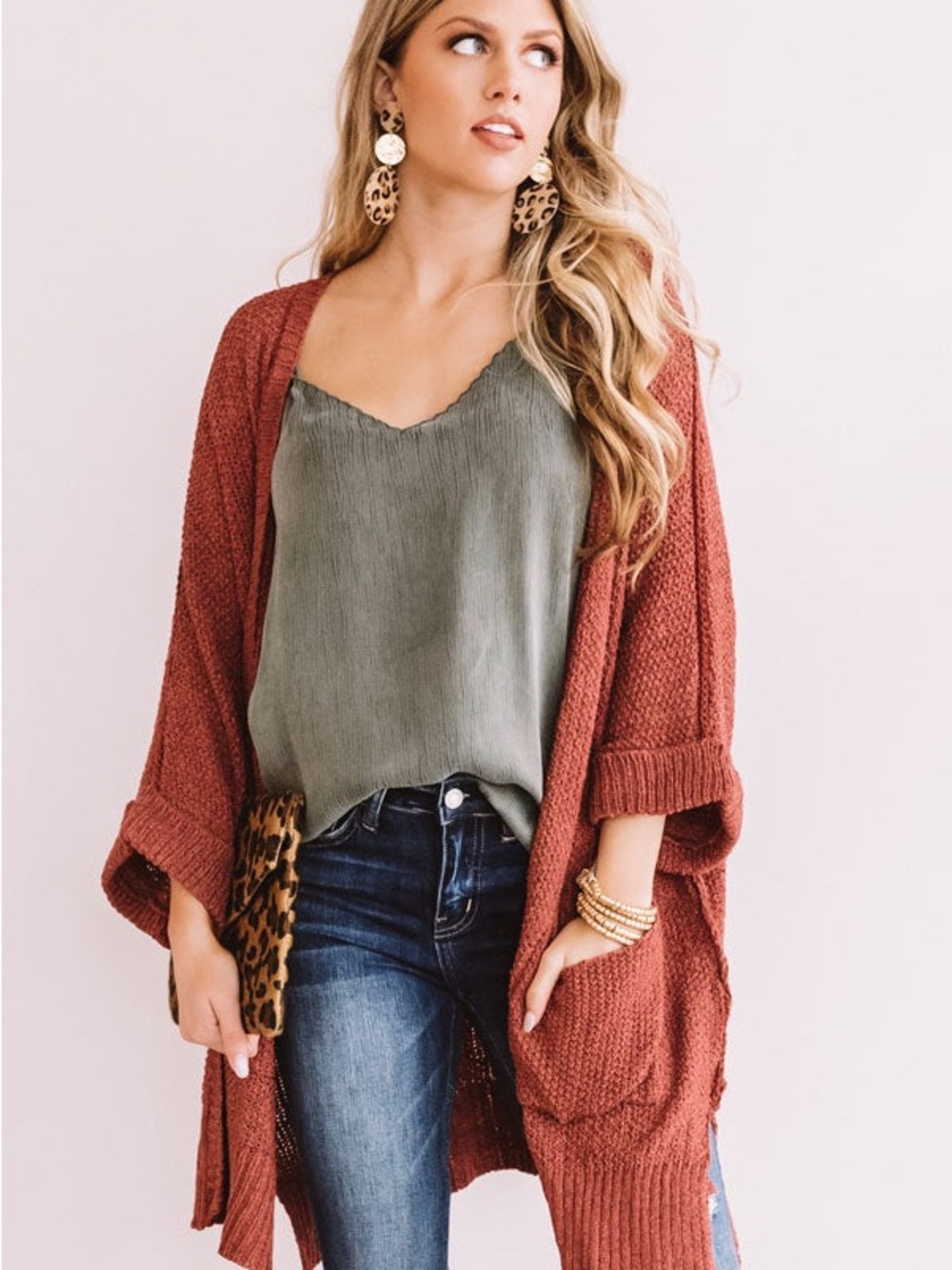Vici Take It Easy Knit Pocketed Cardigan